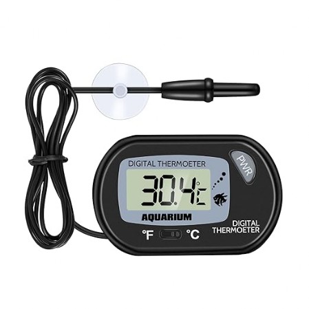 Mini LCD Digitale Termometro con Sonda Esterno, Mini Digitale Termometro con Ventosa per Acquario